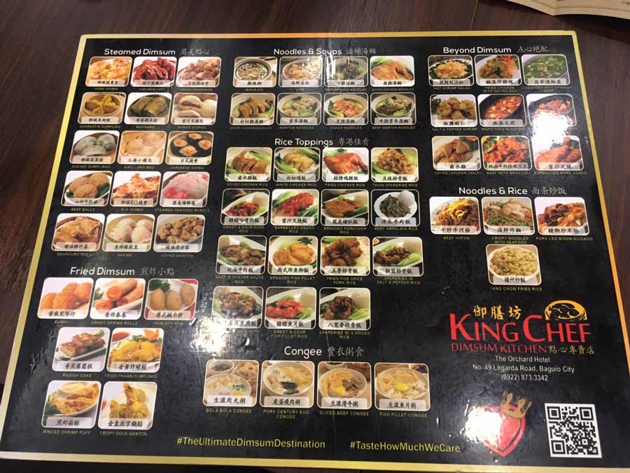 Baguio Chinese restaurant KING CHEF menu