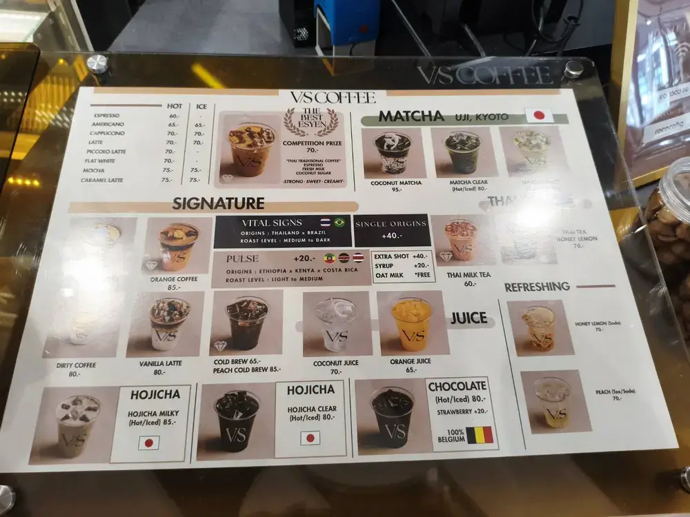 【アソーク作業カフェ穴場】V/S COFFEEのメニュー
