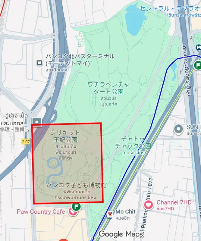 シリキット王妃公園の場所